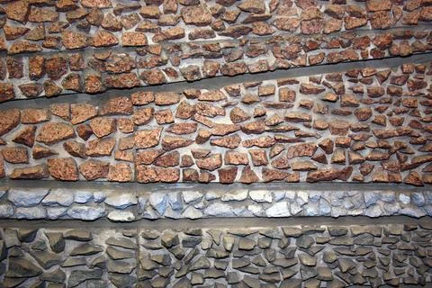 Layered Granite Block Interior Wall — Rough Stone Architecture Stock Photos