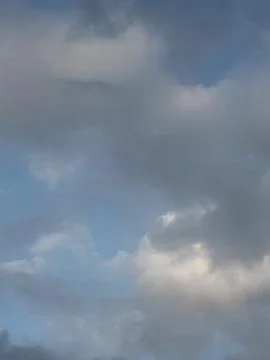 Layered Gray Clouds in Blue Overcast Sky 写真素材