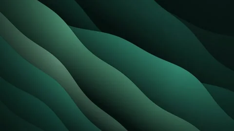 Layered green paper cut waves flow in a seamless loop Stock Footage 341401923