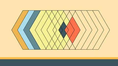 Layered Hexagon Structure With Vibrant Background Stock Illustration