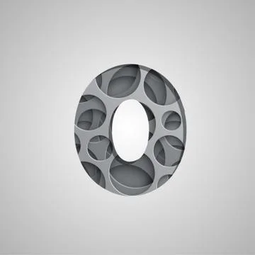 Layered 'hole' character from a fontset, vector Stock Illustration