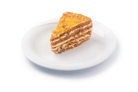 Layered honey cake isolate Foto stock