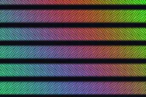 Layered horizontal bands transition through blue purple orange green and Stock-Illustration