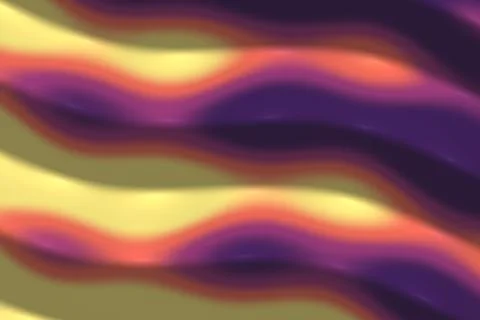 Layered horizontal waves flow across the frame in yellow, purple, orange an.. Stock Illustration