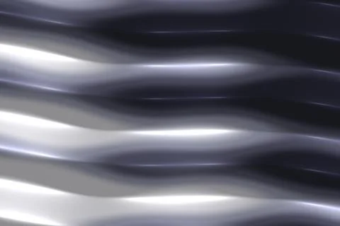 Layered horizontal waves sweep across a dark abstract background, with silv.. Stock Illustration