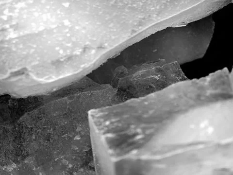 Layered Ice Blocks Forming Abstract Frozen Composition Stock Photos