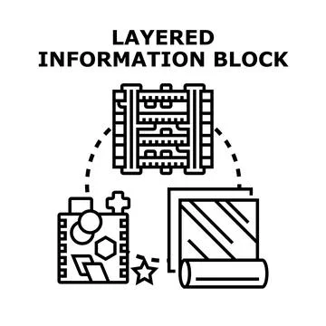 Layered information block concept with data visualization Ilustración de archivo