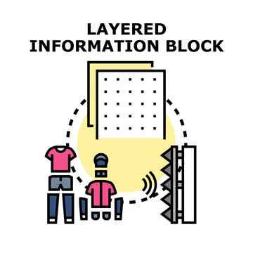 Layered information block data security concept Illustrazione stock