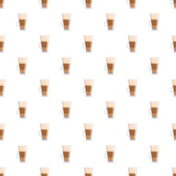 Layered latte coffee drinks seamless pattern background 库存插图