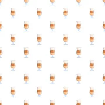 Layered latte coffee drinks seamless pattern design Illustrazione stock