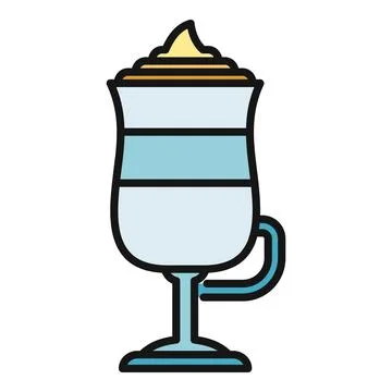 Layered latte mug creating warm beverage icon Stock Illustration