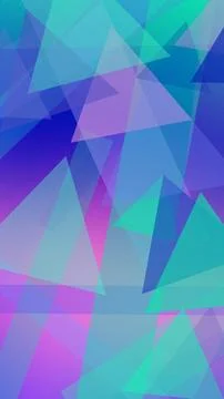 Layered low-poly triangles in blue, teal, and magenta form a bold abstract .. Stock Illustration