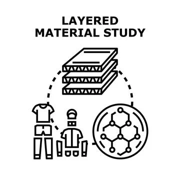 Layered material study exploring textile and chemical design Stock Illustration