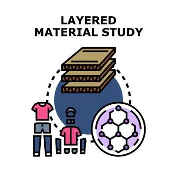 Layered material study exploring textile and chemical design Stock Illustration