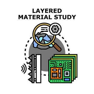 Layered material study investigating structure and components Stock Illustration