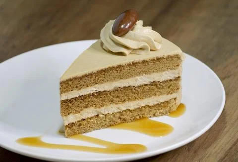 Layered mocha cake Stock Photos