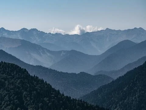 Layered mountains range 写真素材