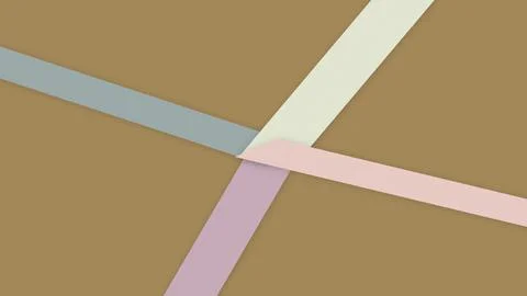 Layered muted bands intersect over a warm brown field, forming a refined ab.. Ilustração Stock