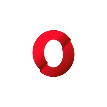 Layered number Zero or letter O. Vector symbol Stock Illustration