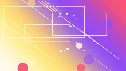 Layered outlined rectangles with geometric line trails float over a vivid p.. Illustrazione stock