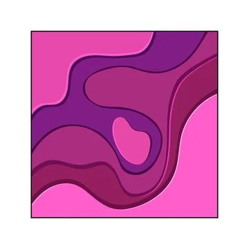 Layered paper cut abstract fluid lines background Stock Illustration