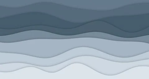 Layered paper-cut wave bands with soft drop shadows 스톡 일러스트