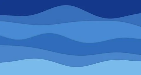 Layered paper-cut wave bands with soft drop shadows Stock Illustration