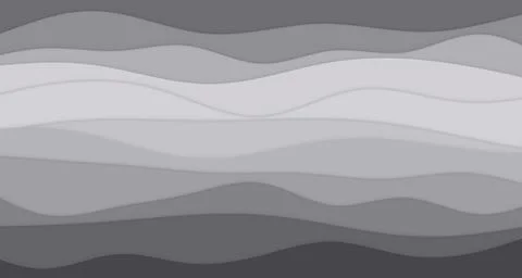 Layered paper-cut wave bands with soft drop shadows Stock Illustration