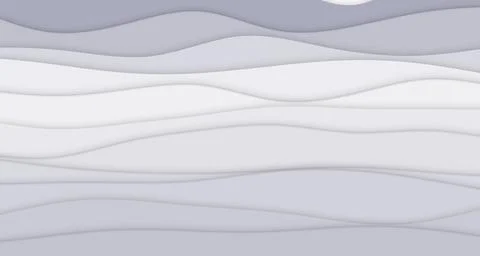 Layered paper-cut wave bands with soft drop shadows Stock Illustration