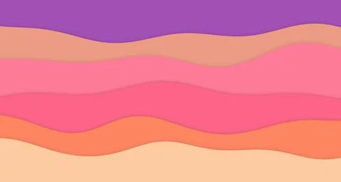 Layered paper-cut wave bands with soft drop shadows Stock Illustration