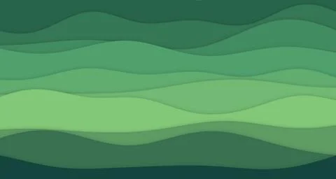 Layered paper-cut wave bands with soft drop shadows Stock Illustration