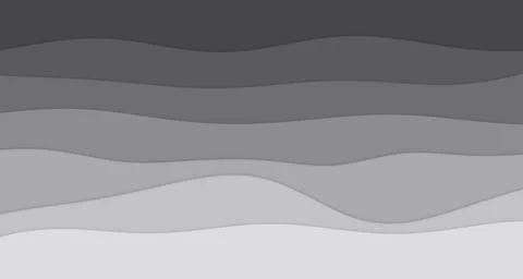 Layered paper cut wave bands with soft drop shadows Ilustração Stock