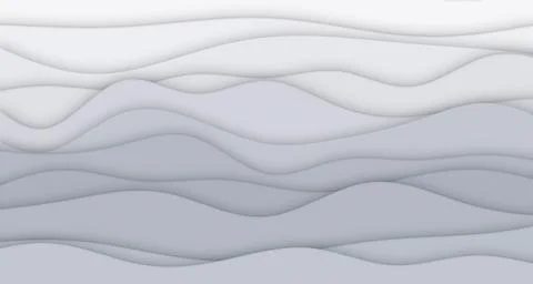 Layered paper-cut wave bands with soft drop shadows Ilustração Stock