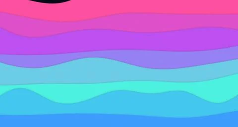 Layered paper-cut wave bands with neon glow and soft shadows Stock Illustration