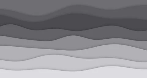 Layered paper cut waves with soft shadows 库存插图