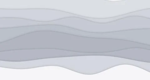 Layered paper cut waves with soft shadows Stock Illustration