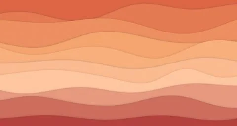 Layered paper cut waves with warm terracotta tones Stock Illustration