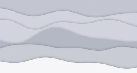Layered paper wave bands with soft shadows Stock Illustration