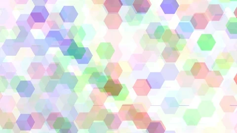 Layered pastel hexagons create a soft mosaic effect, offering a clean and Stock Footage 345375111