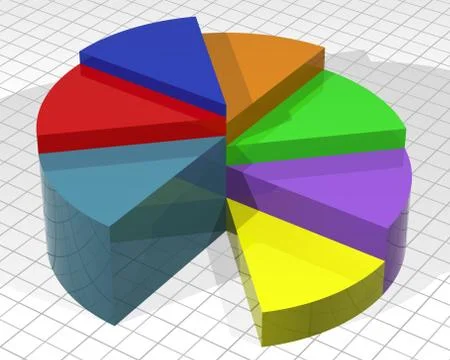 Layered pie chart Illustrazione stock