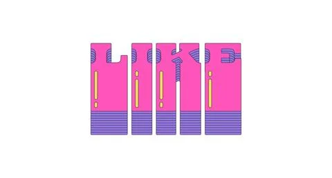 Like layered pink vaporwave button typography Stock Illustration