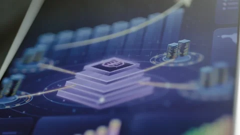 Layered processor linked to server pair Stock Footage 345489304