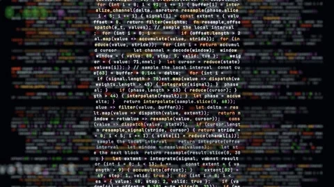 Layered programming code background for IT in a seamless loop Stock Footage 347812624