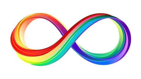 Layered rainbow infinity symbol Stock Illustration