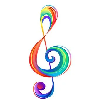 Layered rainbow musical key Stock Illustration