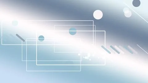 Layered rectangular outlines and floating dots shimmer over a cool blue gra.. Stock Illustration