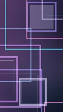 Layered rectangular outlines intersect across a deep purple field, creating.. Stock Illustration