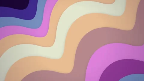 Layered retro ribbon bands flow diagonally in a seamless loop Stock Footage 341490344