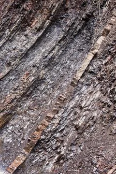 The layered rocks Stock Photos