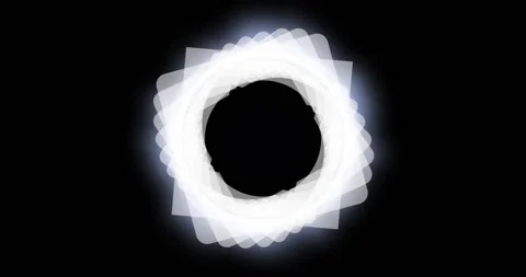Layered rounded-square ring rotating after alignment, forming lobes and pulsing Stock Footage 334311612